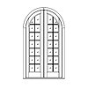 14-lite archtop French double door
Unit Dimension 62" x 115-5/8"
Door Dimension 29-7/8" x 112-5/8" (each slab)
Panel - none
Glazing - Tempered Low-E IG, SDL